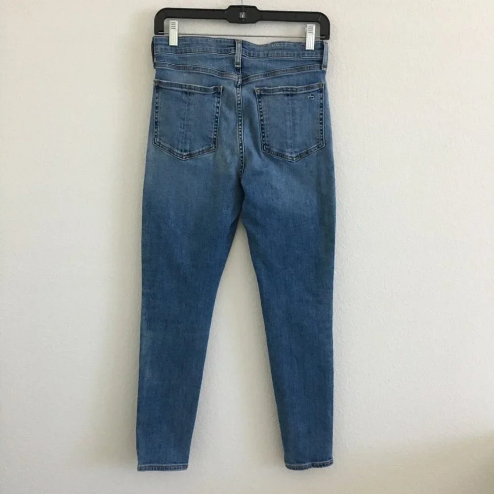 rag & bone NINA High-Rise Ankle Skinny Womens 27 Blue Denim Jean Stretch
